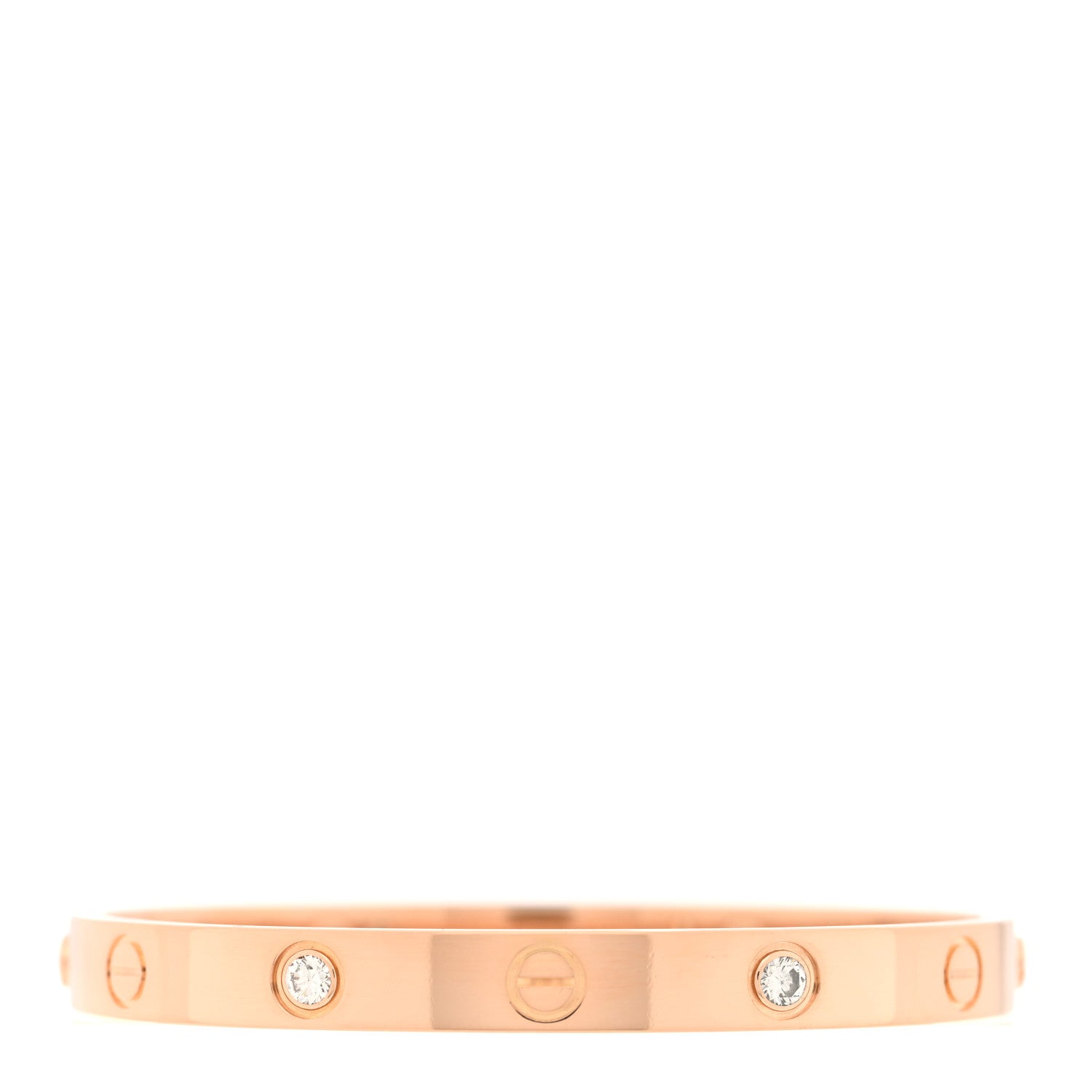 Cartier 18K Pink Gold 4 Diamond LOVE Bracelet 16 1 of 6