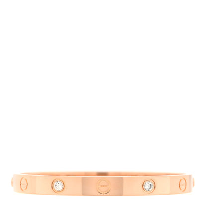 Cartier 18K Pink Gold 4 Diamond LOVE Bracelet 16 1 of 6