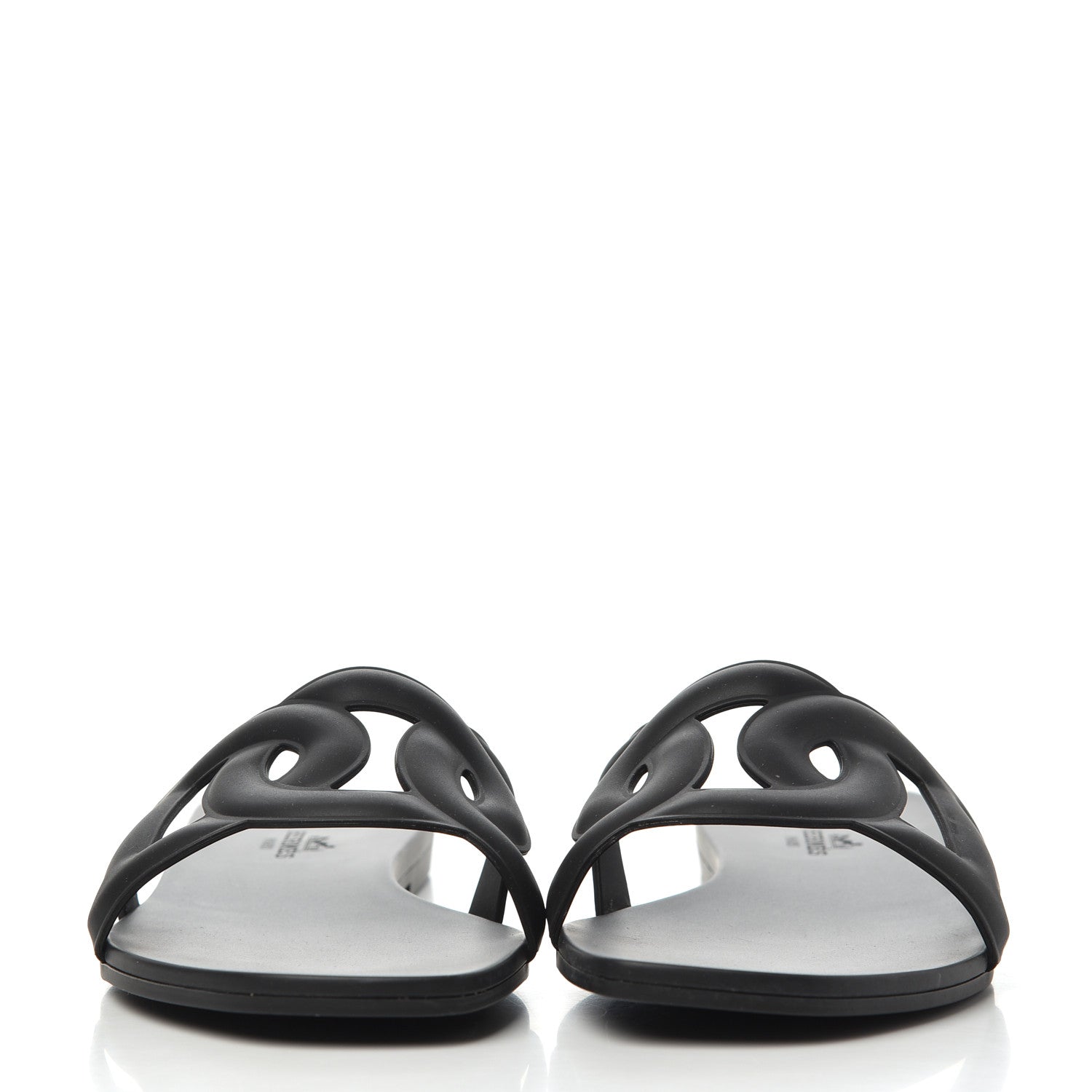 Hermes Rubber Aloha Sandals 39 Black 2 of 15
