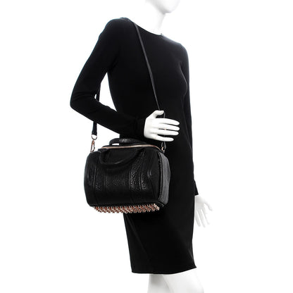 Alexander Wang Pebbled Lambskin Rockie Black Rose Gold Hardware 2 of 9