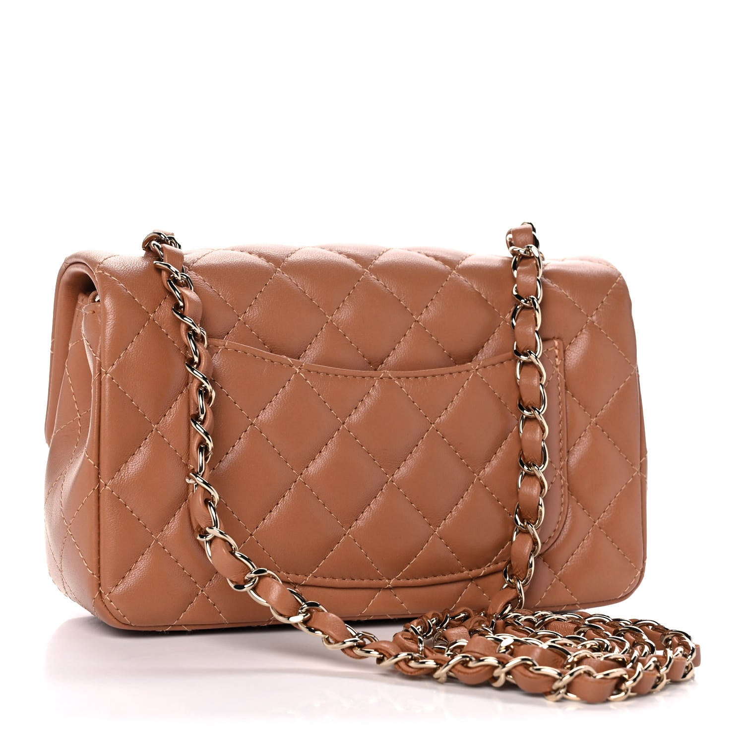 Chanel Lambskin Quilted Mini Rectangular Flap Brown 3 of 11