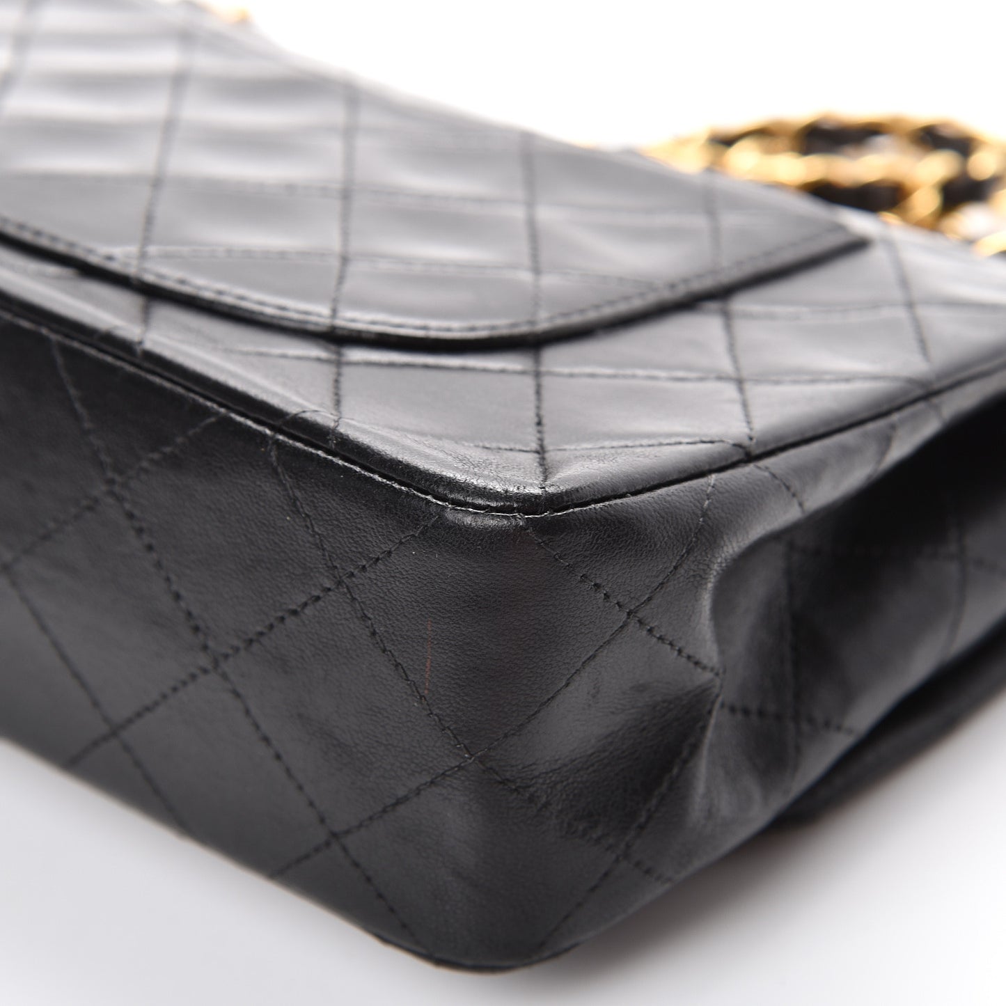 Lambskin Quilted Small Double Flap Black
