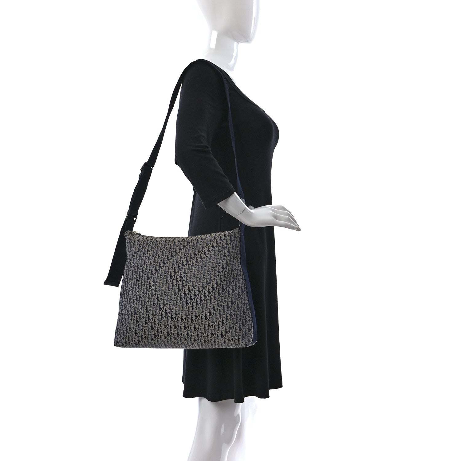 Christian Dior Canvas Diorissimo Large Messenger Bag Blue 2 of 8