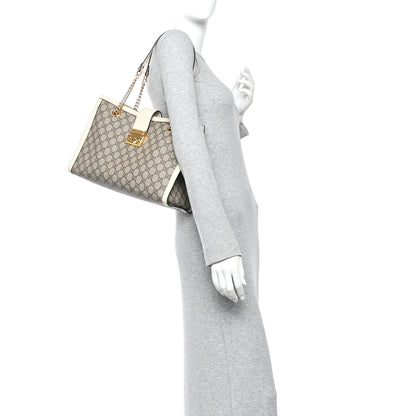 Gucci GG Supreme Monogram Medium Padlock Tote White 2 of 10