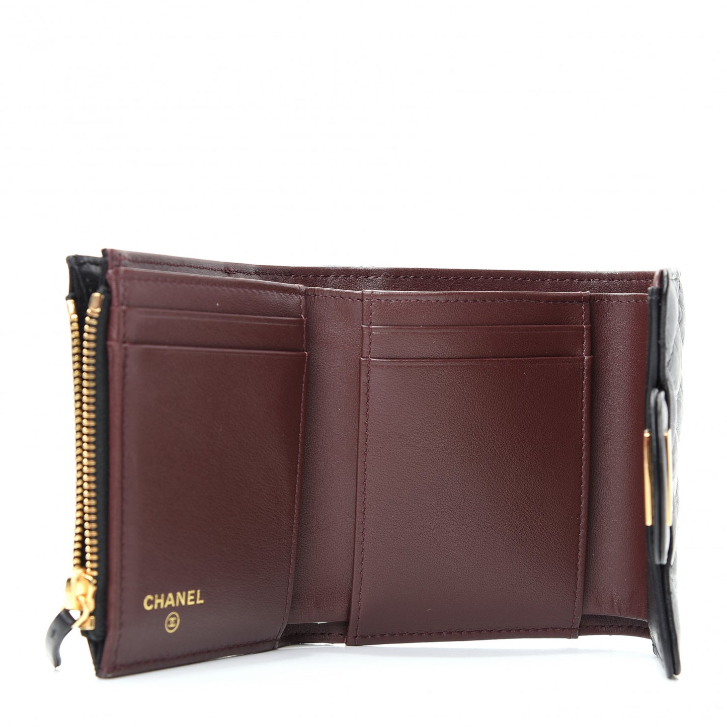 Aged Calfskin Quilted Reissue Compact Wallet Black