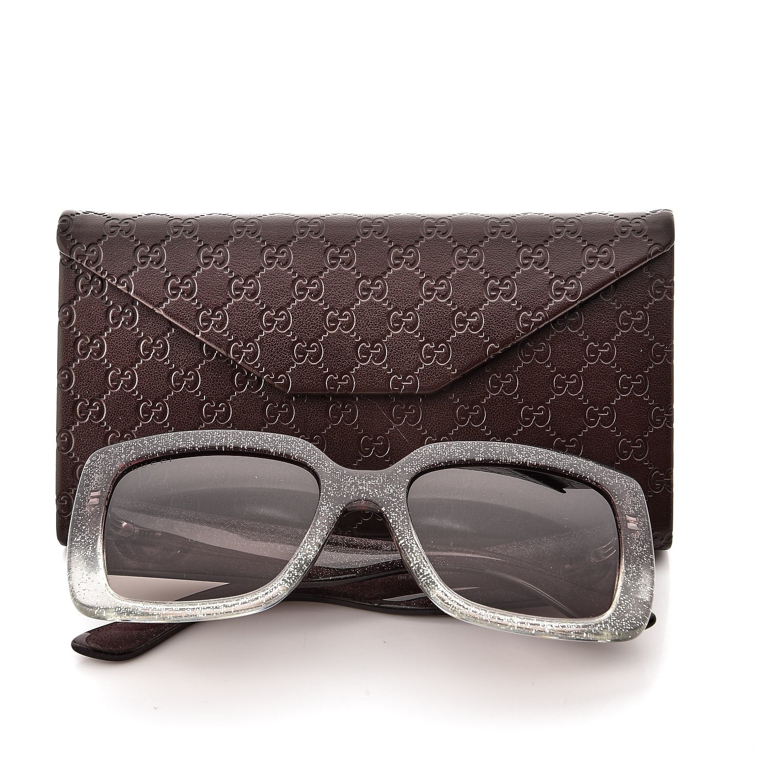 Gucci Glitter Square Optyl Sunglasses 3814/S Gray Silver 8 of 8