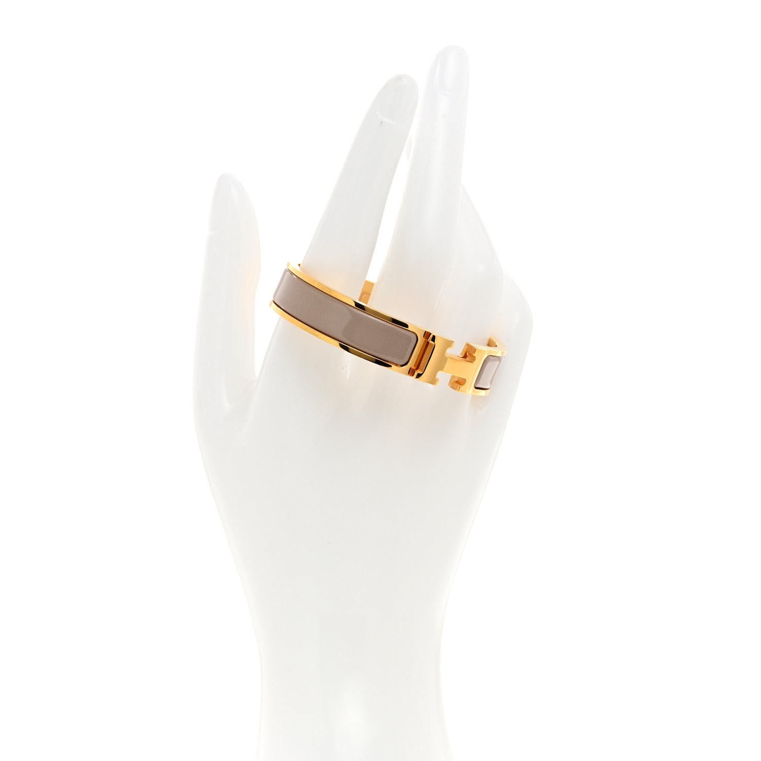 Hermes Enamel Narrow Clic Clac H Bracelet PM Marron Glace 2 of 5