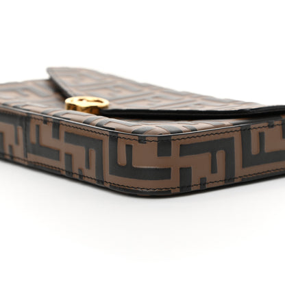 Fendi Vitello Soft F is Fendi Bi-Color FF 1974 Embossed Envelope Wallet On Chain with Pouches Maya Black 12 of 13