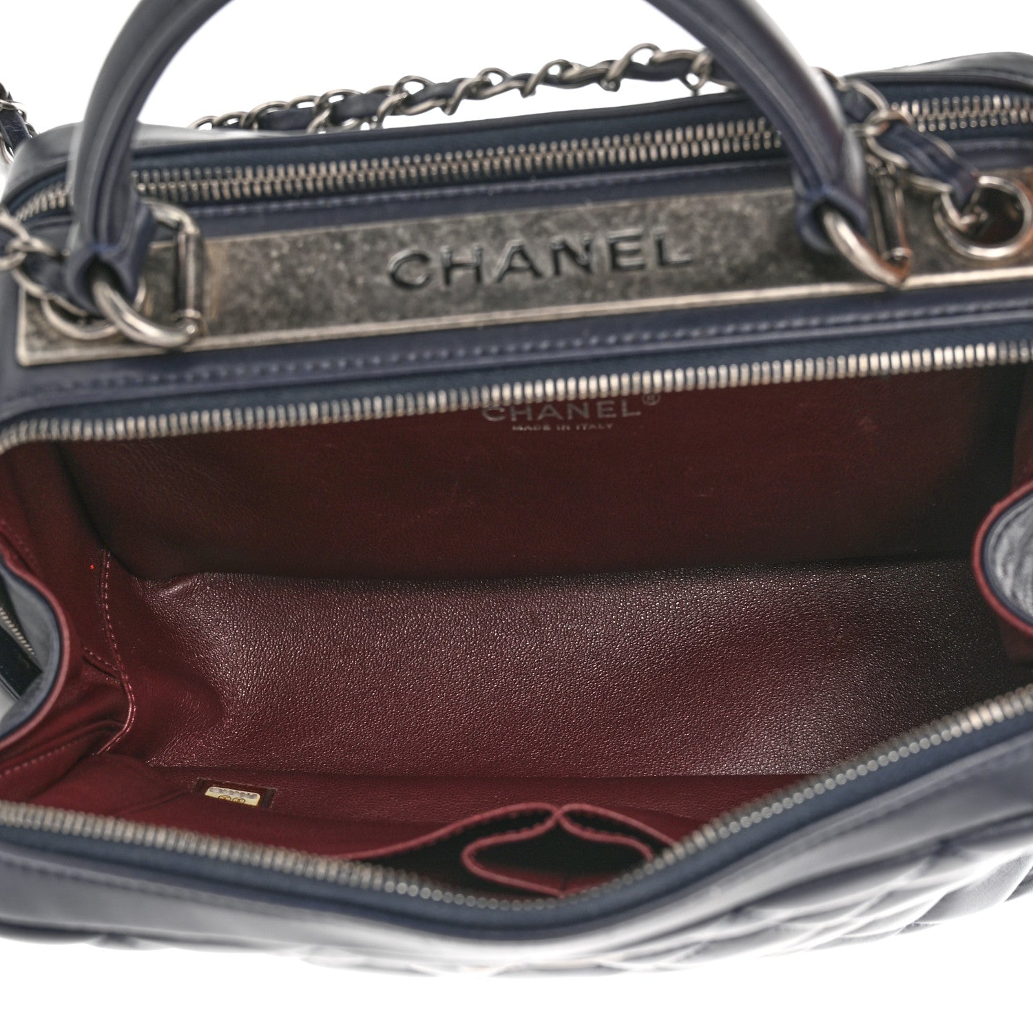 Chanel Lambskin Quilted Medium Trendy CC Bowling Bag Navy 5 of 11