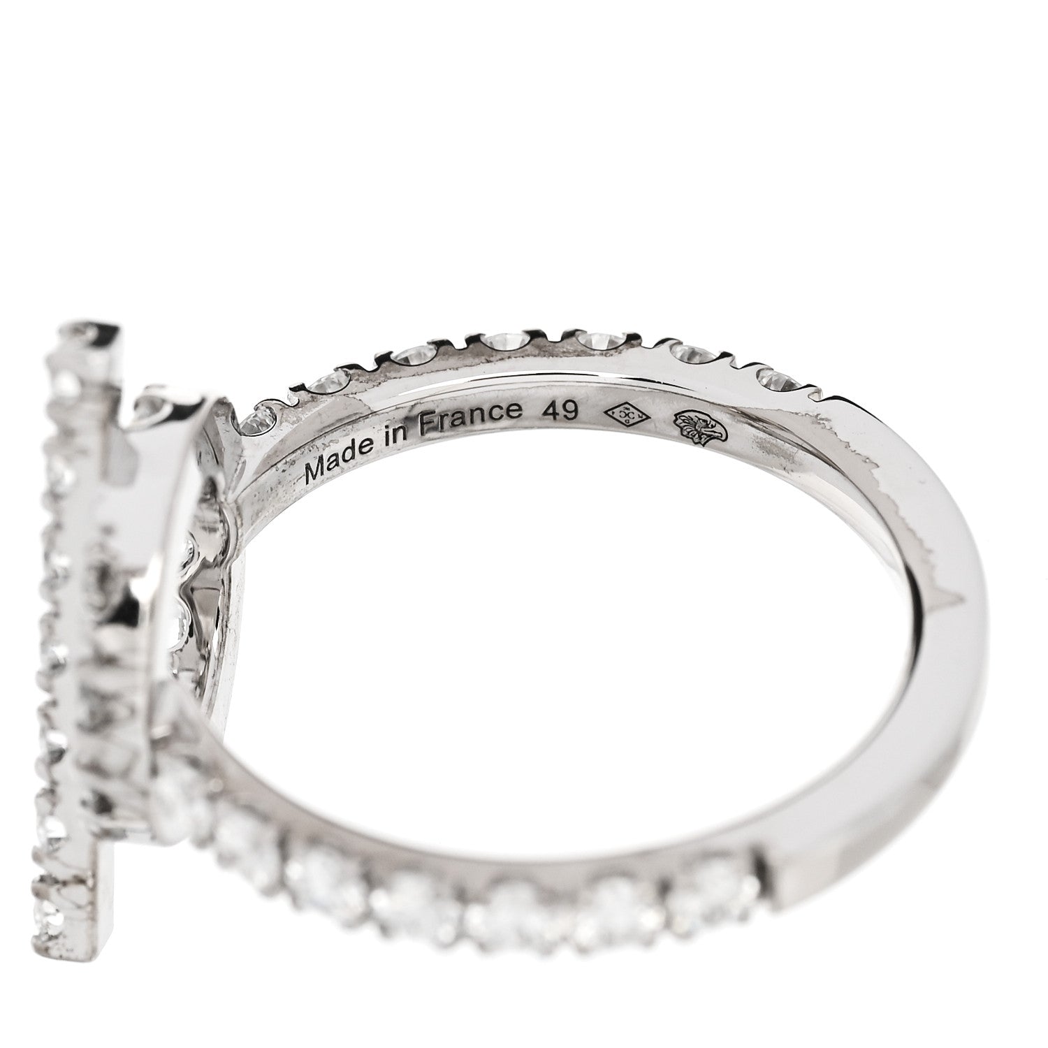 Hermes 18K White Gold Diamond Finesse Ring 49 4.75 6 of 7