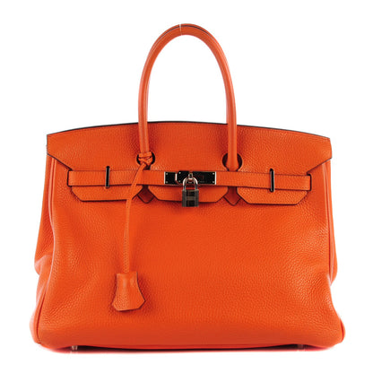 Hermes Taurillon Clemence Birkin 35 Orange 1 of 27
