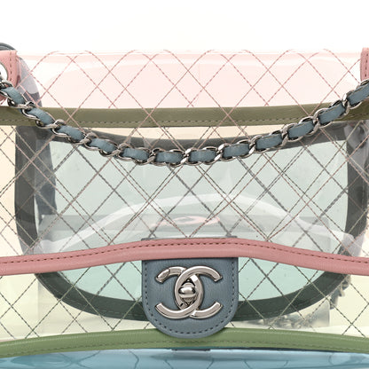 Chanel Lambskin PVC Quilted Medium Coco Splash Flap Blue Green 8 of 8