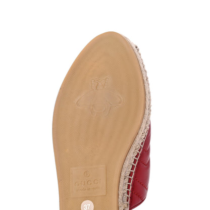 Gucci Nappa Matelasse GG Marmont Espadrille Slippers 37 Hibiscus Red 13 of 15