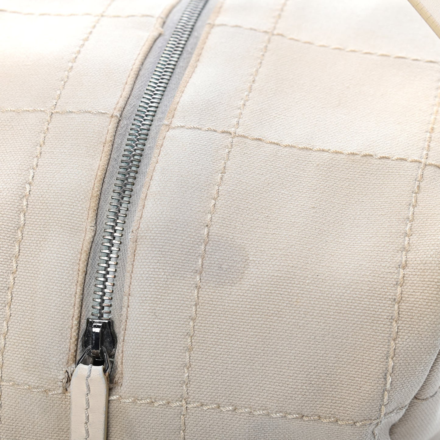 Canvas Square Stitched CC Tote Bag Beige