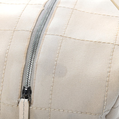Chanel Canvas Square Stitched CC Tote Bag Beige 13 of 14