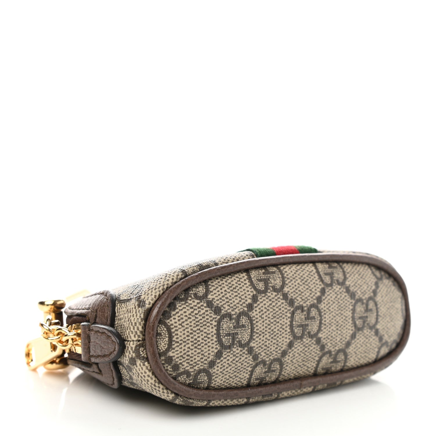 Gucci GG Supreme Monogram Web Ophidia Dome Key Pouch Beige New Acero 4 of 8