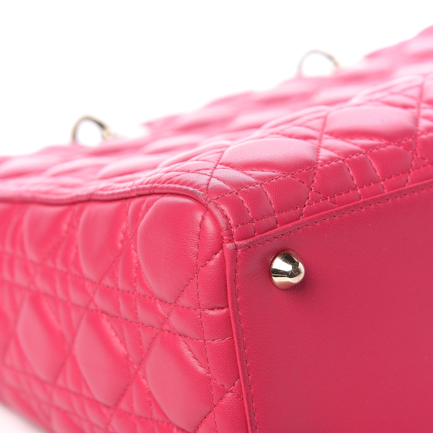 Christian Dior Lambskin Cannage Large Lady Dior Fuchsia 10 of 12