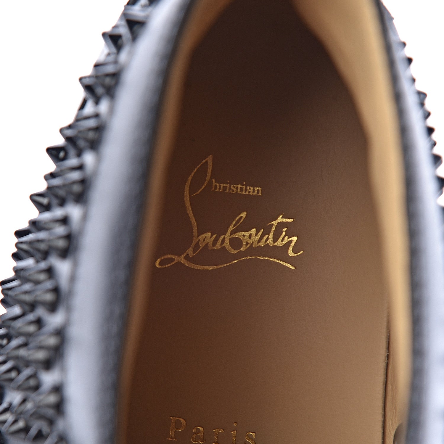 Christian Louboutin Calfskin Mens Louis Spikes Flat Sneakers 45 Black 7 of 11