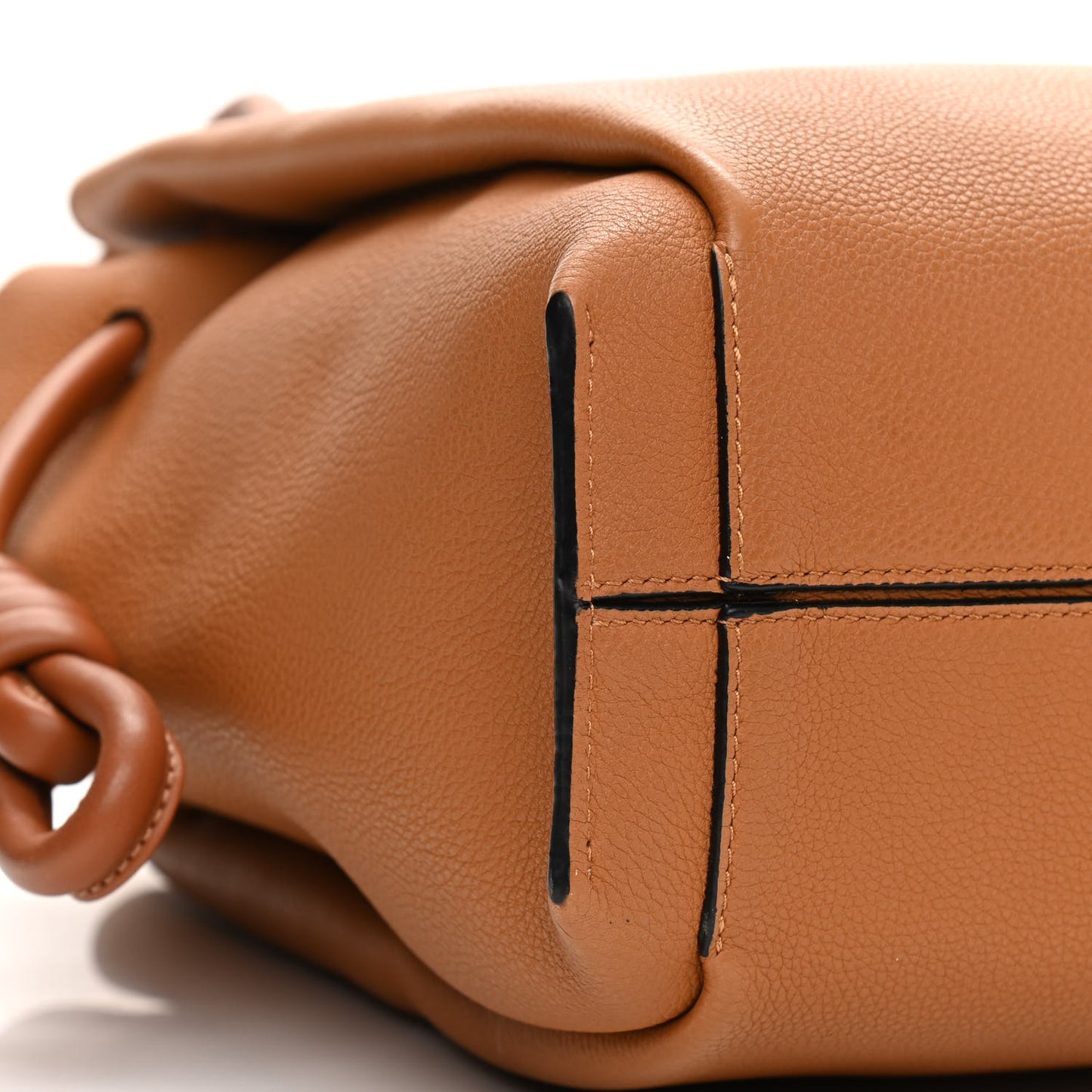 Calfskin Small Flamenco Knot Bag Caramel
