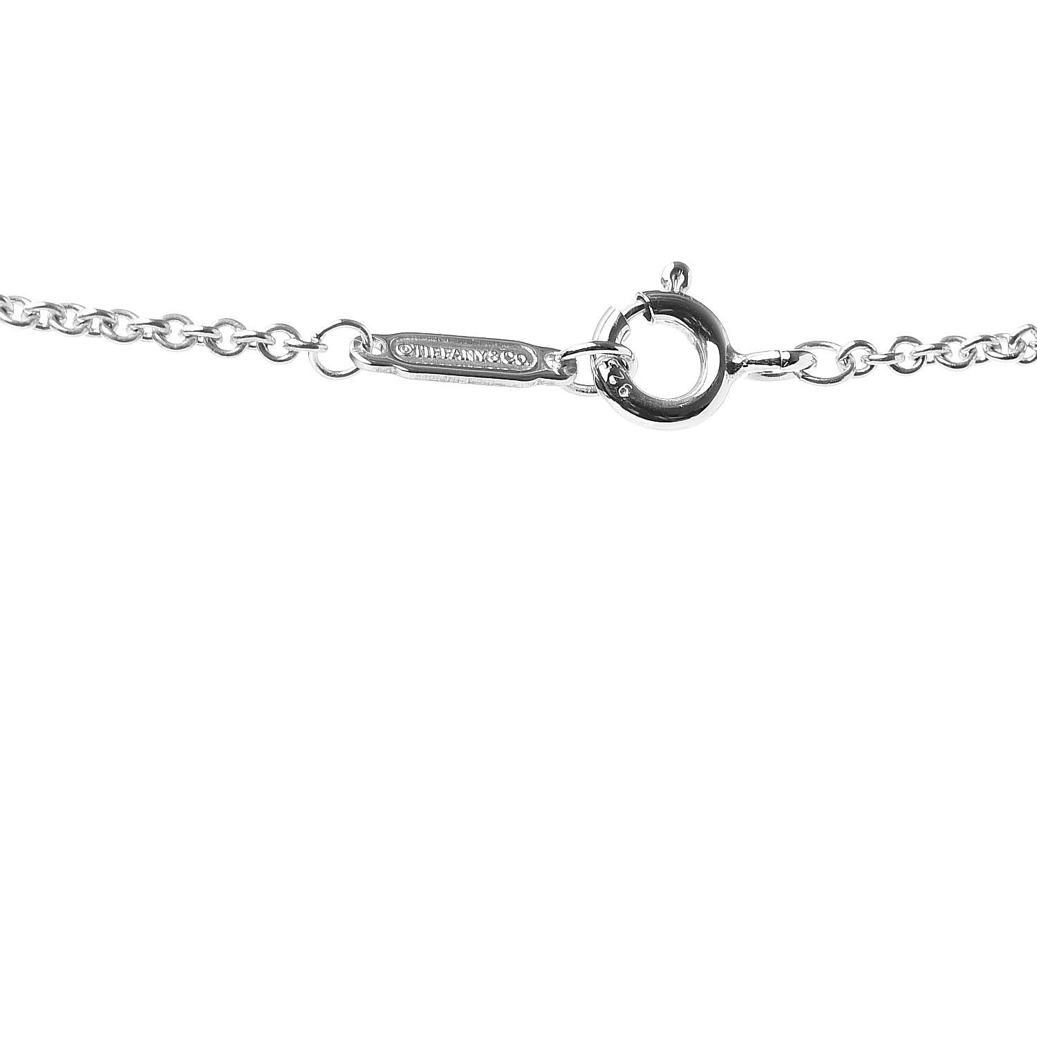 Tiffany Sterling Silver Diamond Cross Pendant Necklace 6 of 8