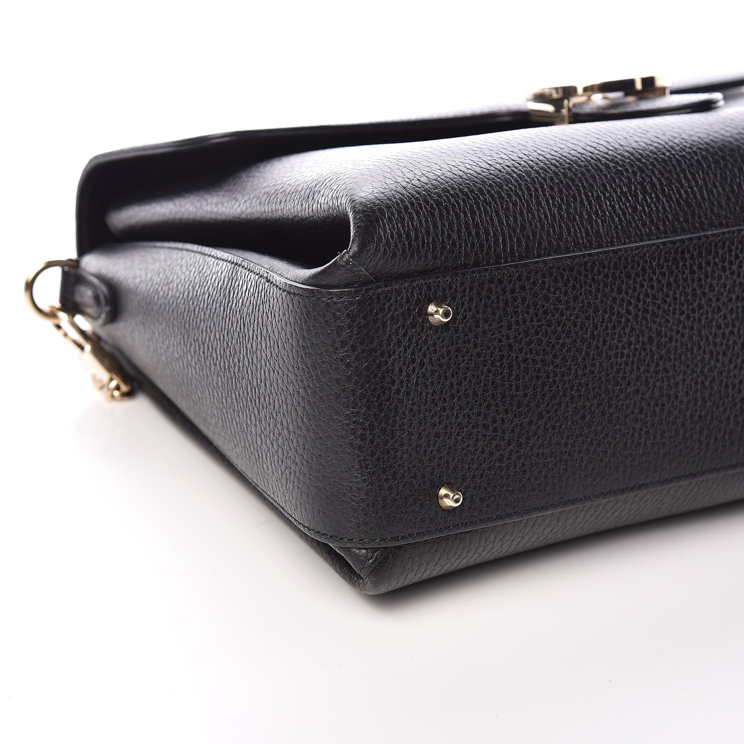 Gucci Dollar Calfskin Medium Interlocking G Top Handle Shoulder Bag Black 8 of 10