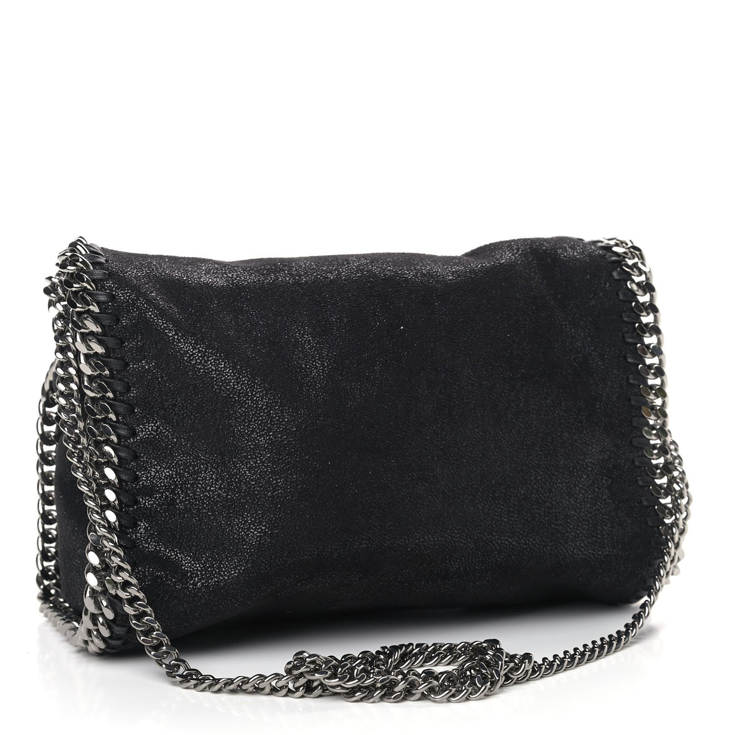 Shaggy Deer Mini Falabella Fold Over Tote Black