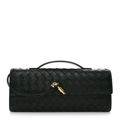 Bottega Veneta Nappa Intrecciato Long Andiamo Top Handle Clutch Emerald Green 1 of 10