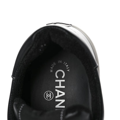 Chanel Calfskin Womens Logo Sneakers 37 Black White 7 of 9