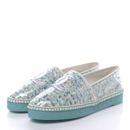 Chanel PVC Tweed CC Espadrilles 37 Green Multicolor 3 of 8