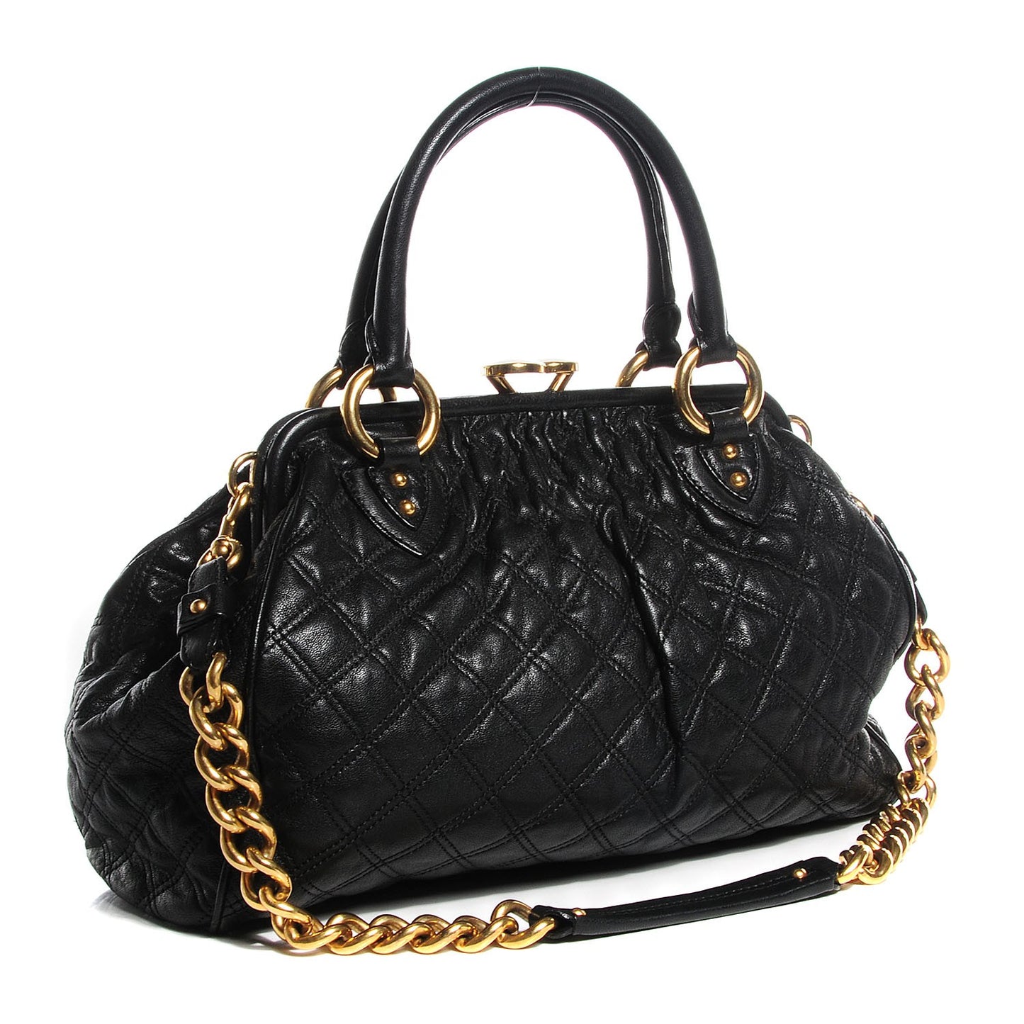 Calfskin Quilted Stam Black