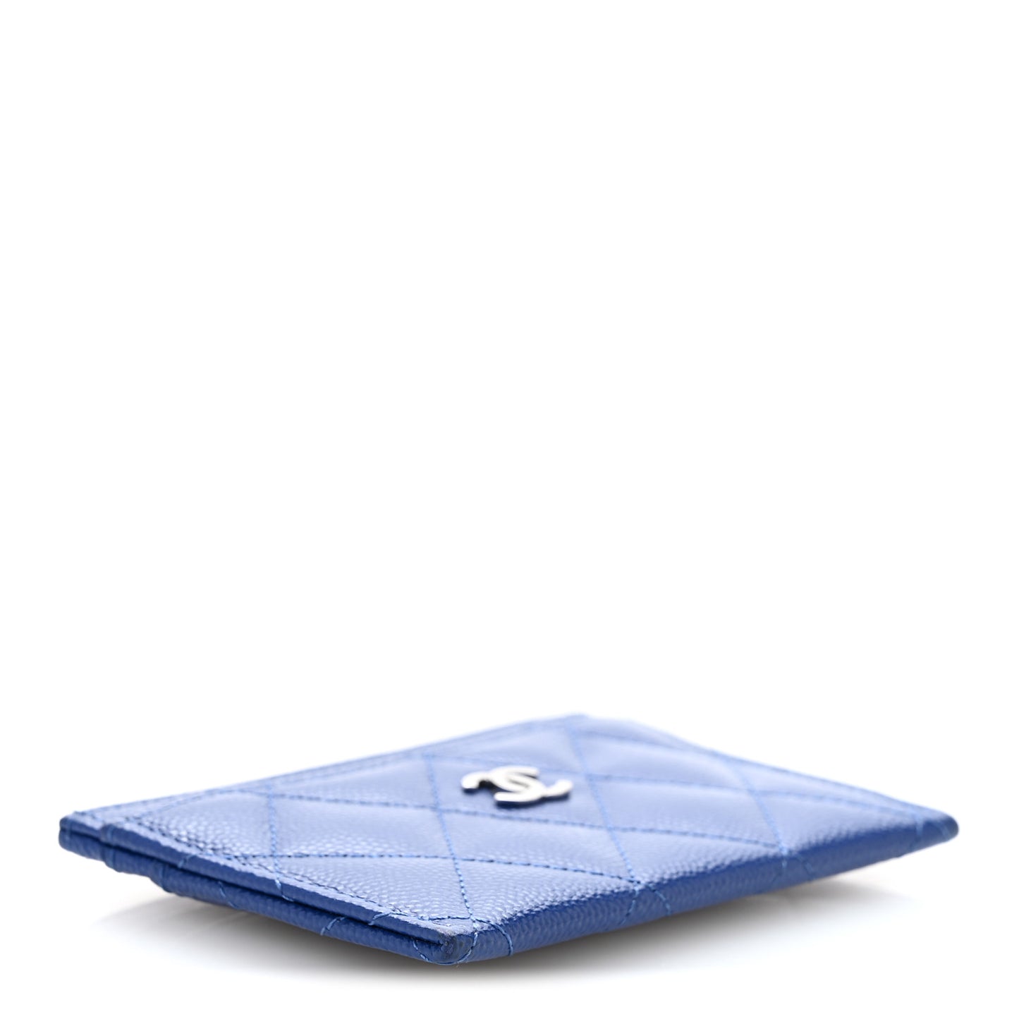 Caviar Quilted Card Holder Blue