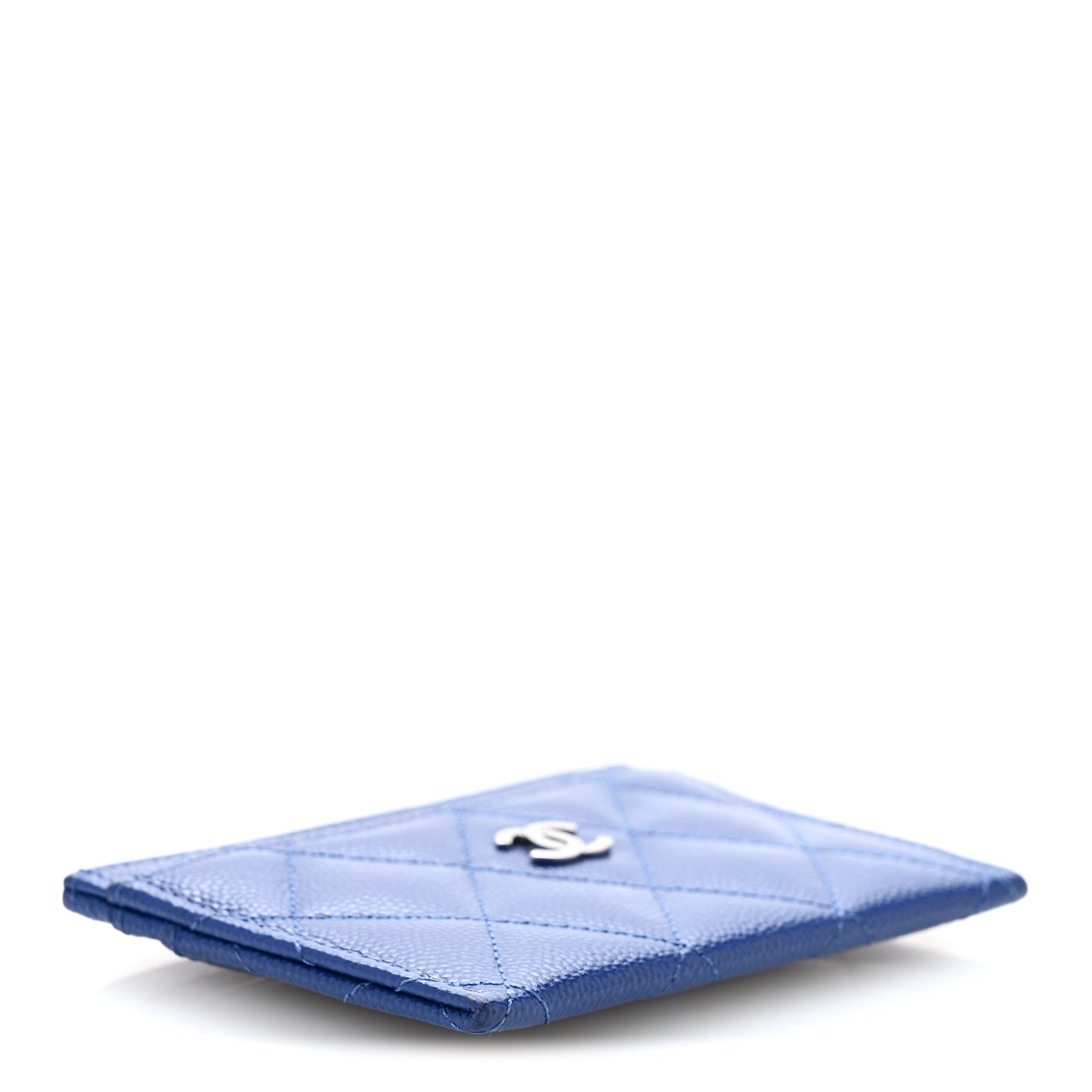 Chanel Caviar Quilted Card Holder Blue 4 of 10