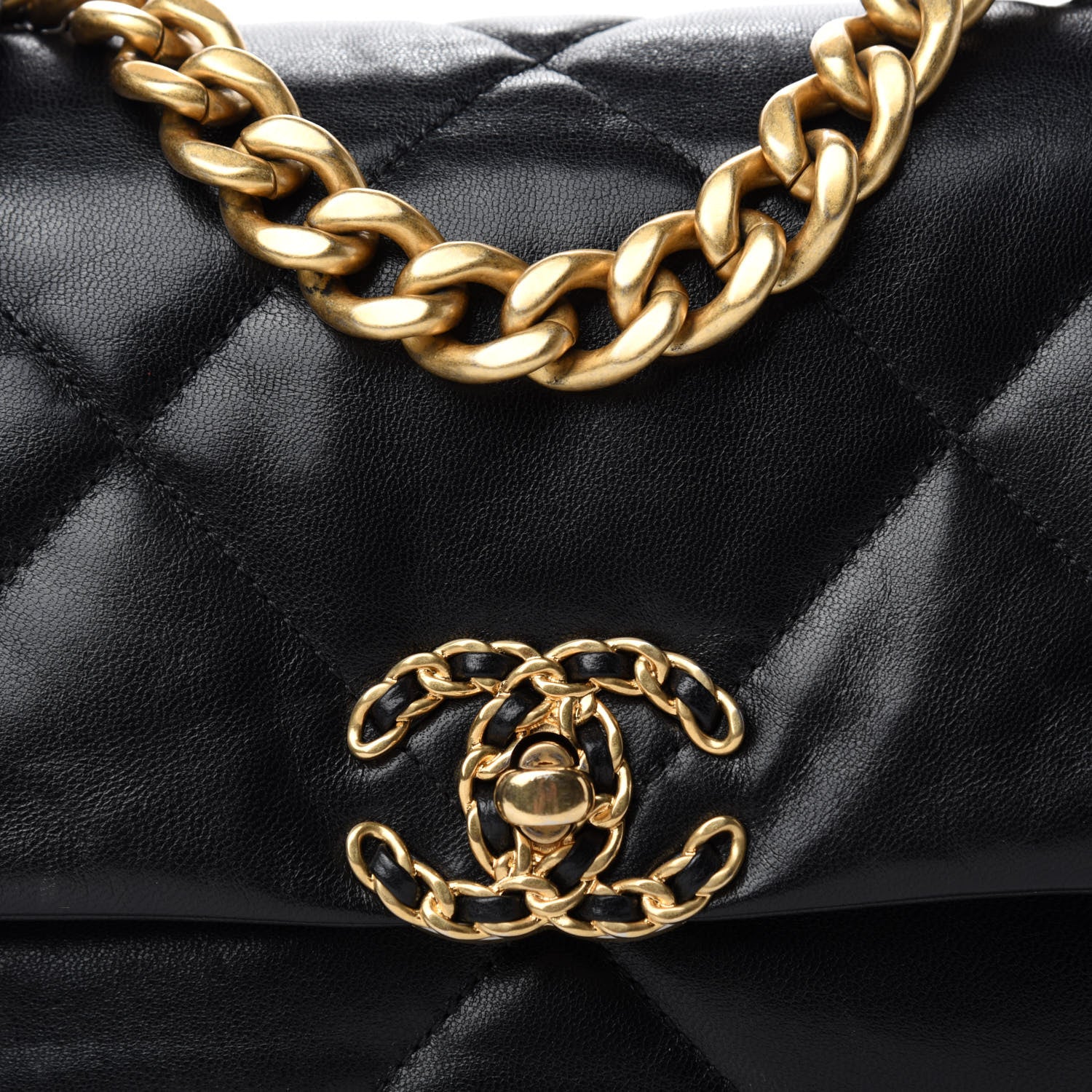 Chanel Goatskin Quilted Medium Chanel 19 Flap Black 10 of 11