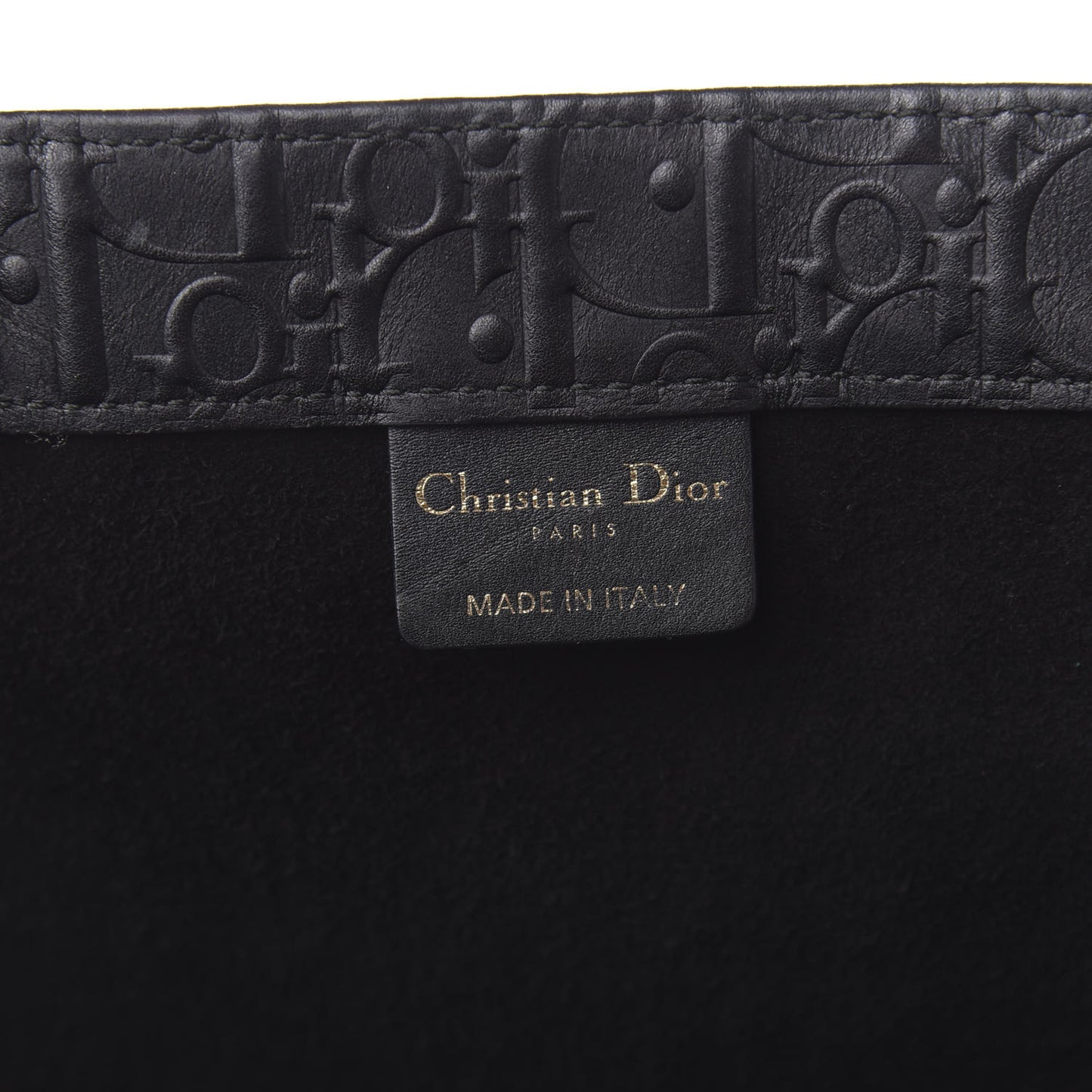 Oblique Calfskin Embossed Book Tote Black