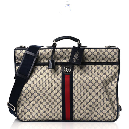 Gucci GG Supreme Monogram Web Savoy Garment Bag Beige Blue 1 of 10