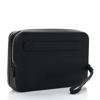 Prada Saffiano Travel Pouch Black 3 of 9