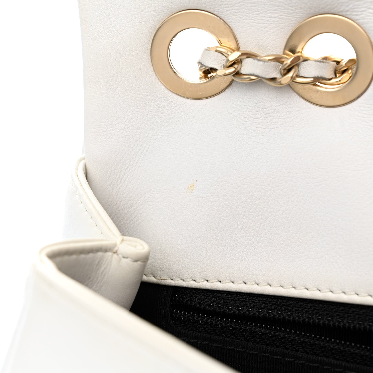 Chanel Calfskin Quilted Medium Graphic Flap Black White 12 of 13
