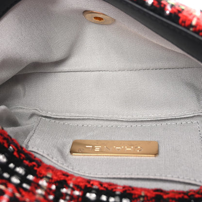 Chanel Tweed Quilted Chanel 19 Waist Bag Red Black Multicolor 5 of 10