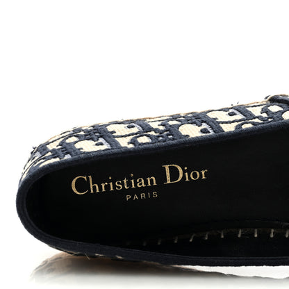 Christian Dior Oblique Embroidered Granville 15mm Espadrilles 38 Deep Blue 7 of 8