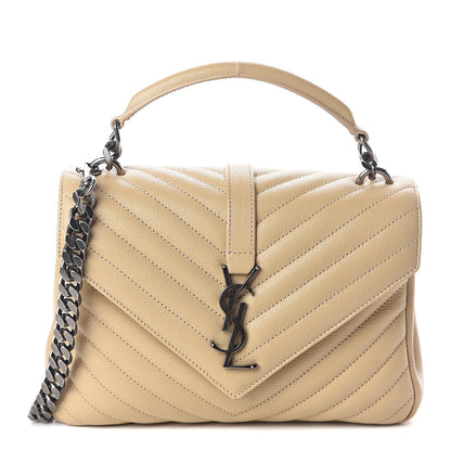 Saint Laurent Sheepskin Matelasse Monogram Medium College Bag Beige 1 of 7