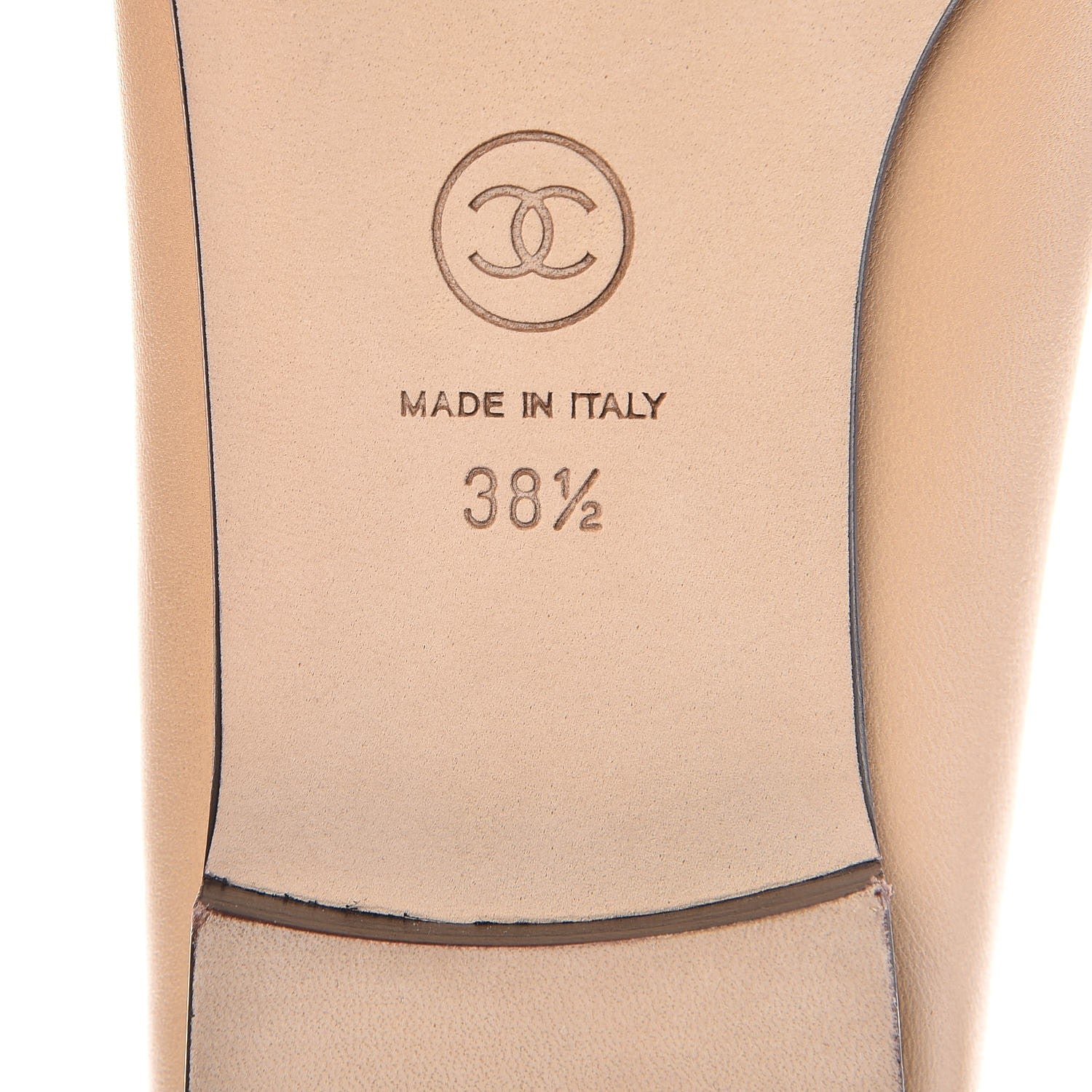 Chanel Lambskin Cap Toe Ballerina Flats 38.5 Beige Black 6 of 8