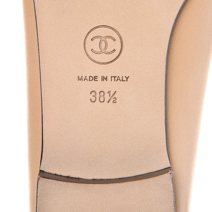 Chanel Lambskin Cap Toe Ballerina Flats 38.5 Beige Black 6 of 8