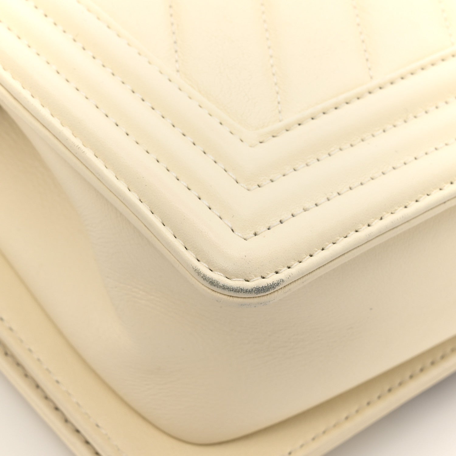 Chanel Calfskin Chevron Quilted Small Boy Flap White 15 of 16