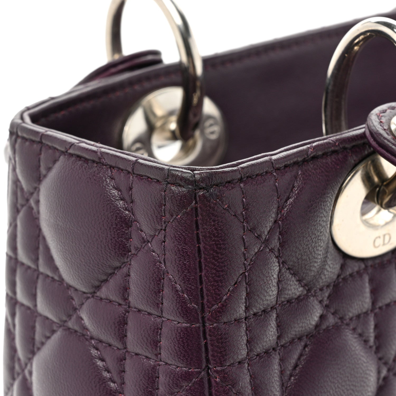 Christian Dior Lambskin Cannage Medium Lady Dior Purple 15 of 18