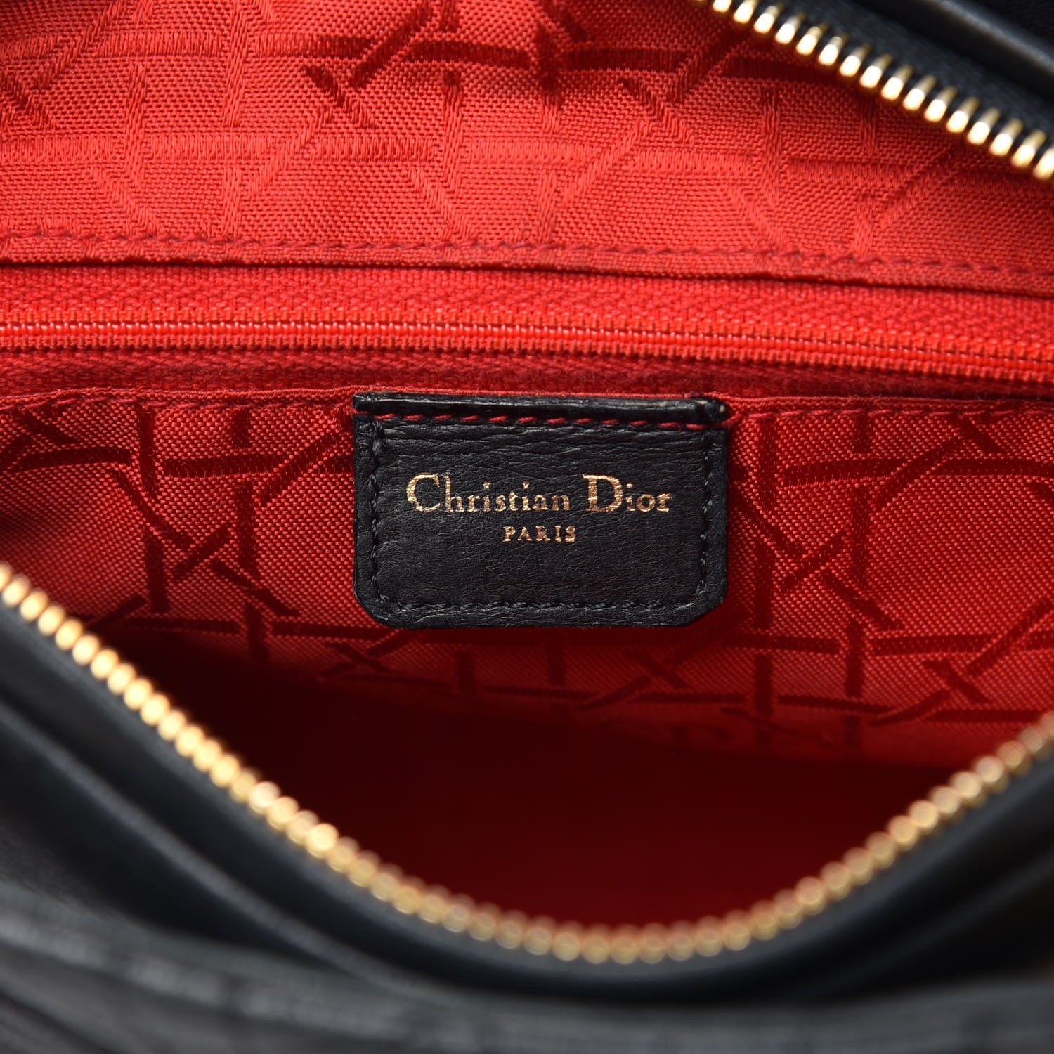 Christian Dior Lambskin Cannage Medium Lady Dior Black 6 of 13
