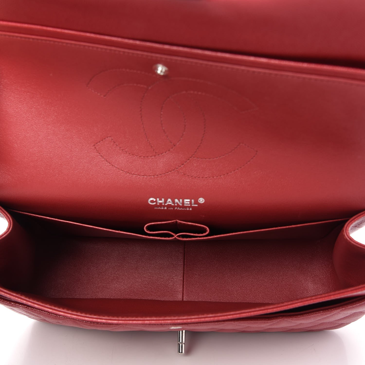 Chanel Caviar Quilted Jumbo Double Flap Red 5 of 11