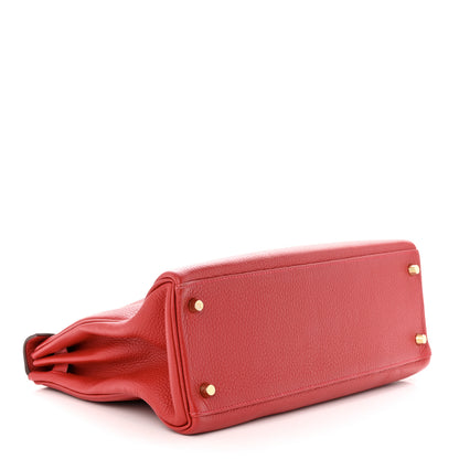 Hermes Taurillon Clemence Kelly Retourne 32 Rouge Casaque 4 of 12