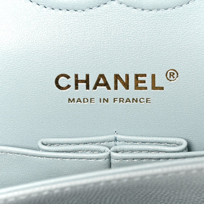 Chanel Caviar Quilted Medium Double Flap Light Blue 6 of 10