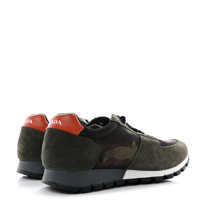 Prada Suede Calzature Scamosciato Logo Womens Low Top Sneakers 36.5 Mimetico 4 of 11