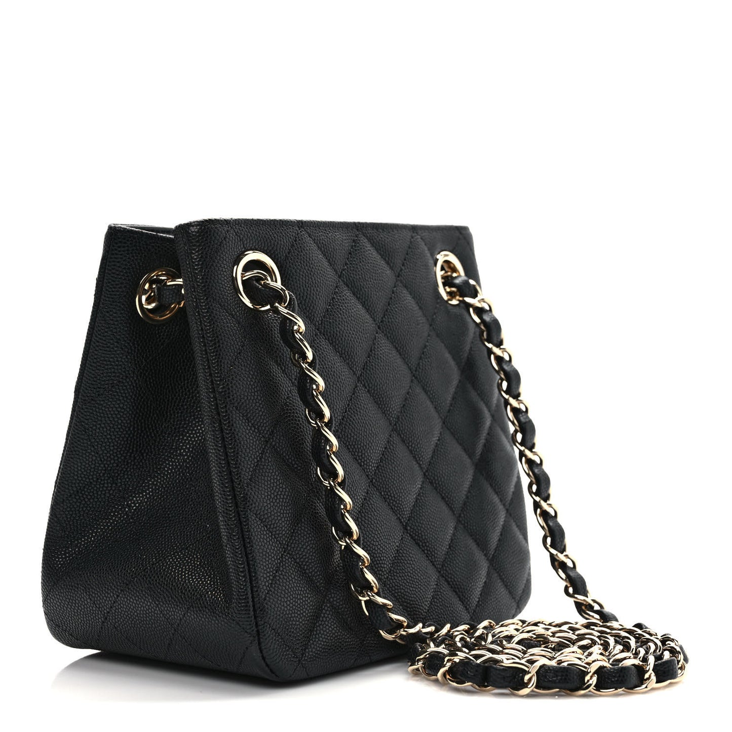 Caviar Quilted Mini Bucket Bag Black